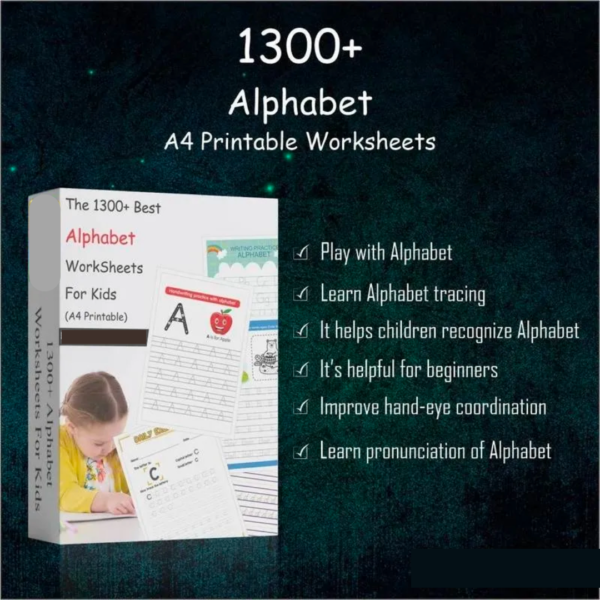 1300+ Pages Worksheet for English Alphabet